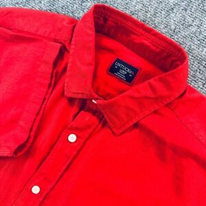 UNTUCKit Briscoe Red Short Sleeve Shirt Slim Fit Men's Large Casual Everyday